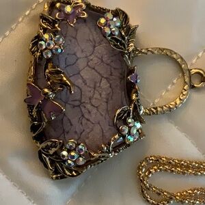 Betsy Johnson unique pocket book necklace